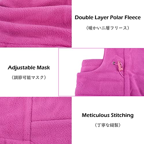 TRIWONDER Kids Winter Hats Balaclava Ski Mask for Boys Girls Toddlers Windproof Adjustable Cold Weather Face Mask Neck Warmer - color: Rose Red 2