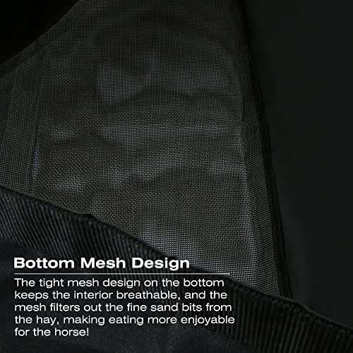 Corner Hay Feeder Bag with Mesh Bottom & Snaps for Horse Trailer