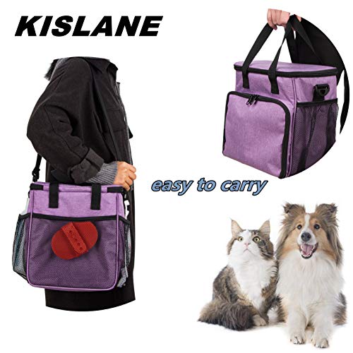 Pet Grooming Storage Bag, Organizer for Dog & Cat Supplies (Purple) - color: Purple