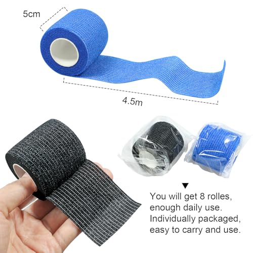 Self Adhesive Bandage Wrap Elastic Athletic Tape 8PCS 2 in X 14.7 ft White - color: White 8pcs
