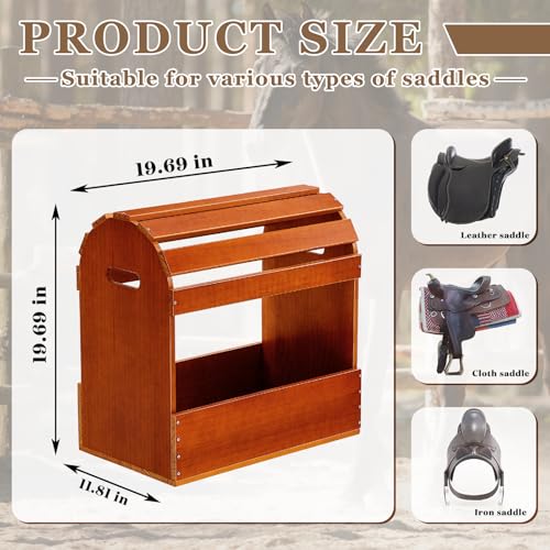 Eccliy Pine Wood Arched Saddle Rack Stand 20x12x20in, Semicircle - style: Semicircle