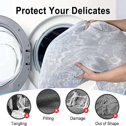 OTraki Mesh Washing Bags for Laundry 16x20 Inch Medium Mesh Bag Laundry Washer Delicates Lingerie Wash Machine Net Zipper Bag Heavy Duty Home Dorm Hotel Don't Drying, Melting 140-176℉, White - size: 16 x 20 inch