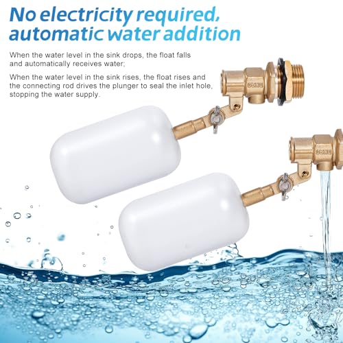 2 Pack 3/4 inch Brass Water Float Valve Pool Auto Fill Float Valve | Garden Hose Float Valve with Adjustable Arm, Water Level Control for Water Trough,Fountains,Water Tank,Ponds,Pool,Aquariums - color: 3/4 in