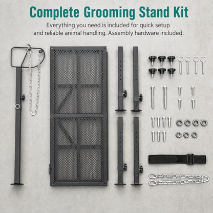 Sheep Grooming Table, 650 LBS Adjustable Goat Milking Stand, Black - color: Black