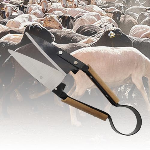 Hand Wool Shearing Scissors6.1-Inch Carbon Steel Blade Wooden Handle Shears | Classic Style，Manual Livestock Grooming Shears for Sheep, Goat, Alpaca, Rabbit, Horse, Dog – One-Handed Lightweight Portable - style: Wooden handle