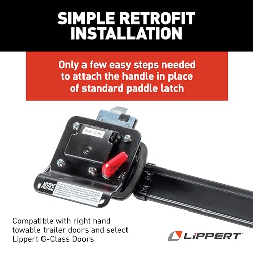 Lippert LatchXtend™ Easy Open RV Door Handle Extension for Entry Doors with a Standard Paddle Latch, Extends Reach by 14", Easy Retrofit Installation, Perfect for Kids and Seniors - 2022301969 | Fits right-handed entry doors with standard paddle latch, cu
