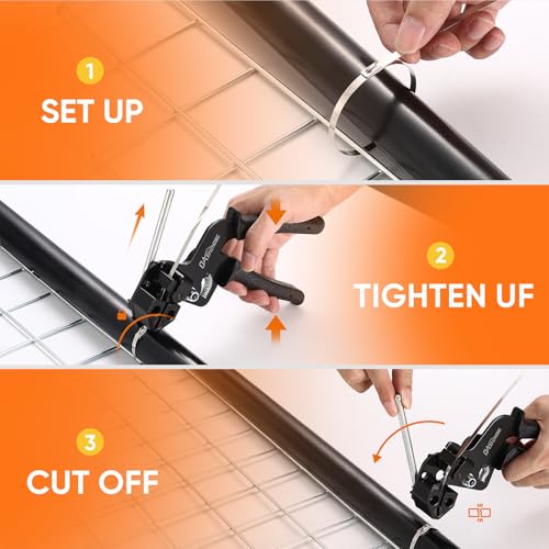 Heavy Duty 304 Stainless Steel Cable Tie Gun Kit - 100PCS 11.8" Metal Zip Ties (200LBS) + Industrial Scissors, UV Resistant Tool - Fence Ties, Exhaust Pipe, Chicken Coop, Industrial Use