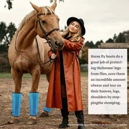 Mesh Horse Fly Boots, Blue, Set of 4 - color: Blue