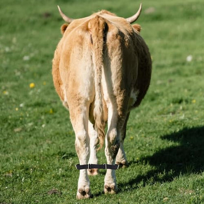 Cow Hobble Milking Restraint Adjustable Anti-Kick Cattle Hoof Binding Strap - color: BLACK
