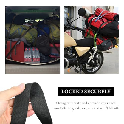 Lashing Straps with Buckles, 16.4ft x 1in Adjustable Cam Buckle Tie Down Strap, Heavy Duty Cinch Strap for Motorcycle Kayak Cargo Luggage, Universal Car Accessories