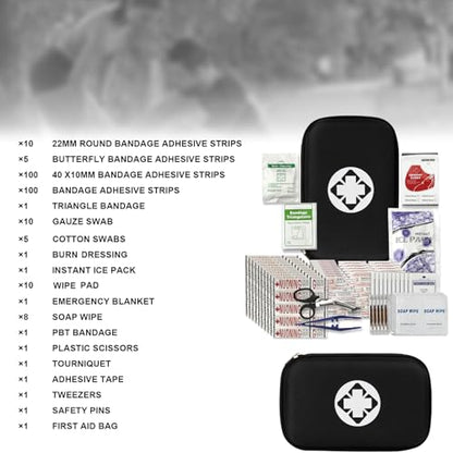 277Pcs First-Aid Kit Emergency-Kit Home-Car - First Aid Kits Emergency Kit Home Essentials for Dorm Room First-Aid Kit Emergency Necessities for Boat Hiking Skating, Black YIDERBO - color: Black