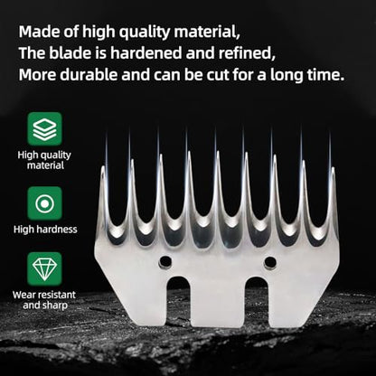 Sheep Shear Blade Straight 9-Tooth Wool Shearing Comb and Cutter Blade Set Sheep Alpaca Goats Farm Tool