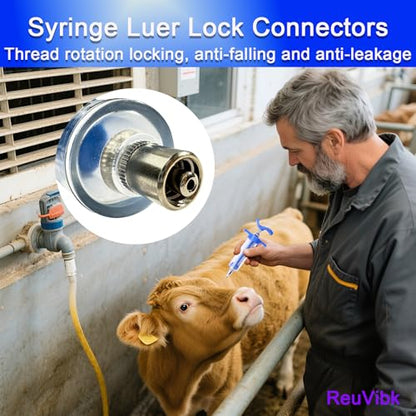 2Pcs 30ml Goat Drench Syringe, Adjustable Reusable Drench Gun - size: 30ML