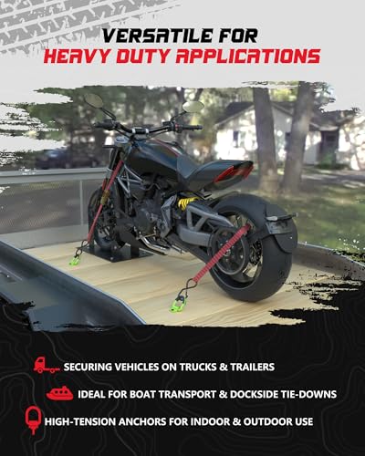 D-Ring Tie Down Anchors with Rubber Isolators, 4 Pack Heavy Duty 10 Ton Capacity Carbon Steel, Bolt-On with Mounting Hardware, Zinc & Powder Coated for Trailer, Truck, Pickup, Garage-Green - color: Green