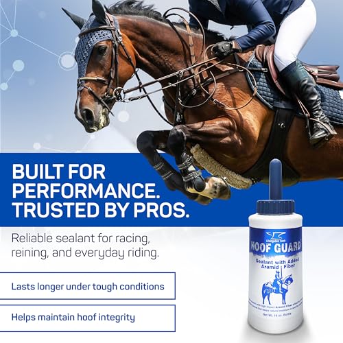 Hoof Guard Sealant for Horses, Fiber-Fortified Aramid Hoof Protector, 16 oz | Professional Horse Hoof Strengthener, Fills Cracks & Locks In Moisture, Hoof Protector for Horses Against Thrush & UV Damage