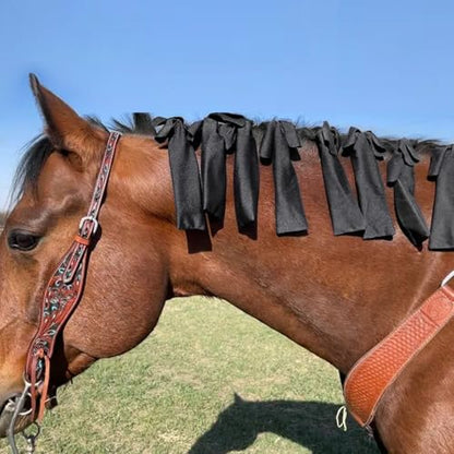 8 Pcs Horse Mane Bags - Mane Bags for Horses Protect Equine Mane from Sun, Wind, Dirt - Prevents Tangles, Breakage & Rubbing Out - Durable Nylon - Washable & Easy Use (Black) - color: Black
