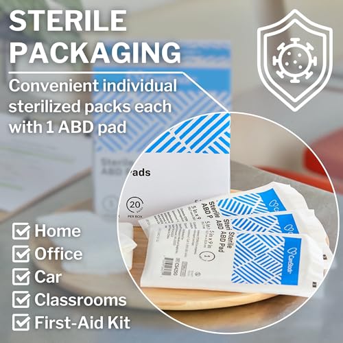 CareStock Abdominal Pads 40- Sterile ABD Pads, 5 x 9 in, 40 Pack, 20 ct