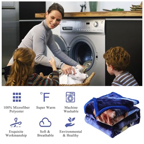 JML Korean Style Fleece Blanket King, 10.5 lbs, 87"x94", Wolves | 2 Ply, A&B Printed, Embossed, Reversible, Plush, Silky Soft, Thick, Warm for Winter, - color: Animal Printed - Wolves