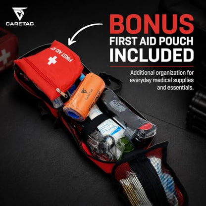 CareTac IFAK Trauma & First Aid Kit with CAT Gen 7 Tourniquet – Military-Grade Tactical Medical Kit Includes Israeli Bandage, Chest Seal, Splint & CPR Mask for Bleed Control, Gunshot Wounds & More - color: Camo