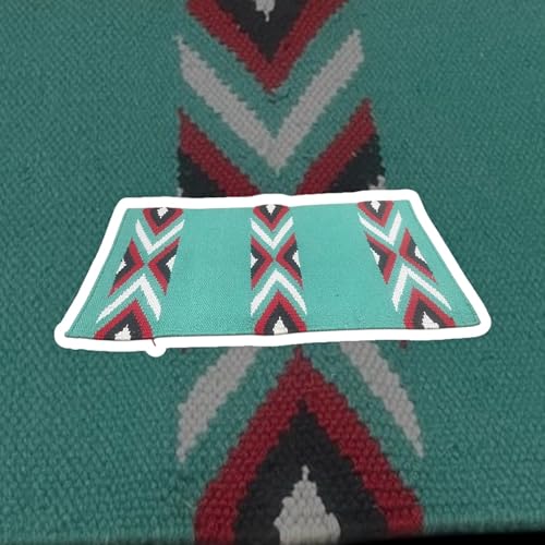 Majestic Ally Western Saddle Blanket, Canyon Diamond Design, New Zealand Wool, Handwoven Horse Tack, 36x34 Inches - color: Turquoise Red
