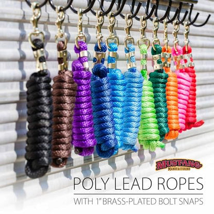 Mustang Poly Lead Rope 9ft. with Bolt Snap - color: Brown