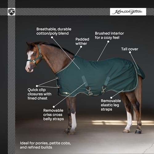 Kensington Poly Cotton Stable Sheet Pony Fit - color: A- Hunter, size: 57"