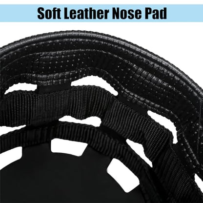 Durable Ventilated Grazing Muzzle with Attached Breakaway Halter - Lightweight Horse Muzzle, Supports Natural Grazing, Restricts Food Intake, Padded Noseband - color: Onyx Black
