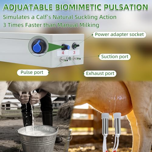 2 in 1 Cow and Goat Milker, 7L, 5200mAh Built-in Rechargeable Battery