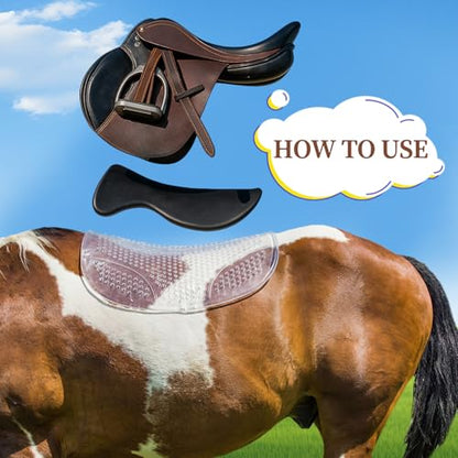 Anti-Slip TPE Pad for Horse English Saddle Pad, White | Ample Cushioning, Relieve Horse Back Pressure, Prevent Injuries, Fit Western Saddle, Dressage, Jumping and Daily Training