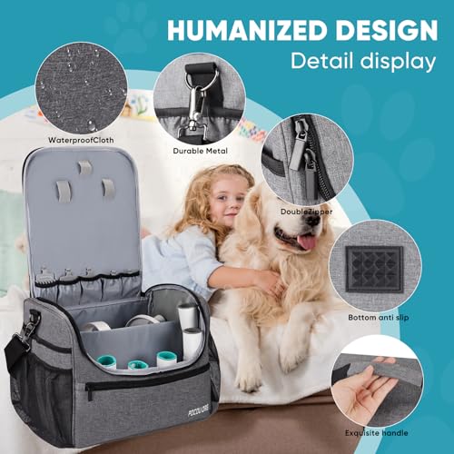 Pet Travel/Grooming Supplies Organizer Carry Bag - Compatible with Oneisall/Neabot Dog Grooming Vacuum, Large Capacity - Bag Only (Gray) - color: Gray