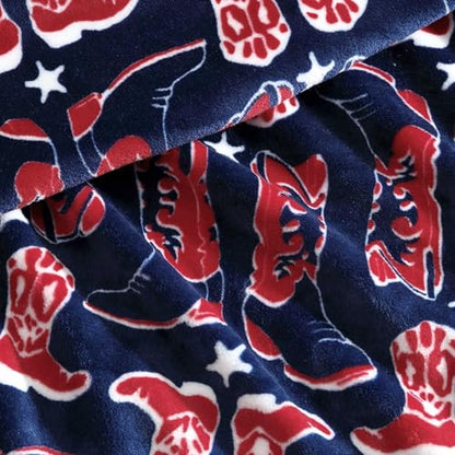 Wrangler - Soft Plush Throw Blanket for Bed & Couch, 50x70 - color: Knocking Boots Blue, size: 50" x 70"