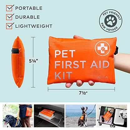 ARCA PET First Aid Kit 3 Piece Set - Each for Home, Car & Travel. Dog First Aid Kit with Thermometer, Tick Remover Kit & Many More