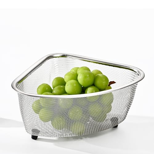 Fox Run Stainless Steel Colander, Triangular 3 Quart Pasta Strainer - size: 3 Quart, Triangular