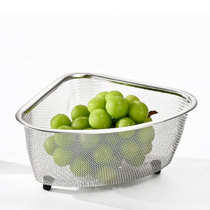 Fox Run Stainless Steel Colander, Triangular 3 Quart Pasta Strainer - size: 3 Quart, Triangular