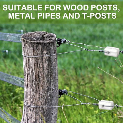 Honeydak 20 Pcs Ceramic Insulator Porcelain Insulator Heavy Duty Porcelain Bullnose Connector for Wooden Post Electrical Wire Post Wire Ground Farm Fencing Agricultural Supplies
