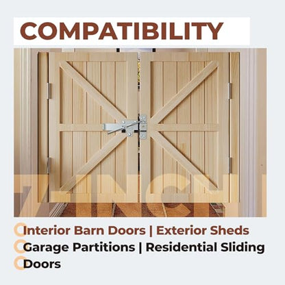 Barn Door Jamb Latch with 7" Hook Outdoor Sliding Door Lock Latches - size: 1 Pack