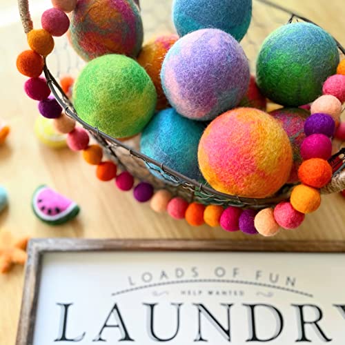 Friendsheep Wool Dryer Balls, Organic Reusable Fabric Softener Alternative for Laundry, Handmade, Fair Trade, Hypoallergenic, Eco-Friendly, Plastic-Free (6 Pack XL - Galxy Tie Dye) | Reusable fabric softener alternative Organic wool, handmade, fair trade,