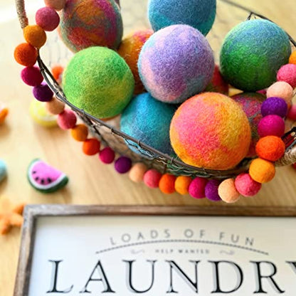 Friendsheep Wool Dryer Balls, Organic Reusable Fabric Softener Alternative for Laundry, Handmade, Fair Trade, Hypoallergenic, Eco-Friendly, Plastic-Free (6 Pack XL - Galxy Tie Dye) | Reusable fabric softener alternative Organic wool, handmade, fair trade,