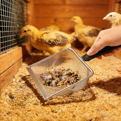 4 Pack Chicken Poop Scooper, 5.5" Metal Mesh Shovel - size: 5.5" 4 Set