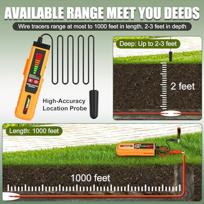 Underground Wire Locator Tracer for Locating Broken Wires Dog Fence Cables