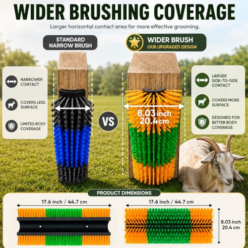 Livestock Scratching Brush 1-Pack — Cattle Horse Goat Pig Sheep Grooming Post, High-Visibility Animal Scratcher, Stress Relief Goat Toys for Summer Itch & Shedding - color: Yellow-1PCS