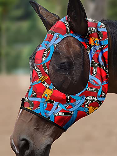 Mask Tech 5 Pieces Horse Fly Masks with Ears, Stretchy Elastic Mesh Fly Masks, 3D Eye Clearance, UV Protection-Medium,Combo 3 - color: Combo 3, size: Medium