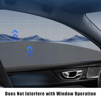 Car Window Shades, Privacy Blackout Curtain for Front Side Window, 2 Pack Stretchable Sun Blinds for Driver and Passenger, Baby, Foldable UV Blockers for Camping, Fit for Most Cars SUV Truck - size: Front Window