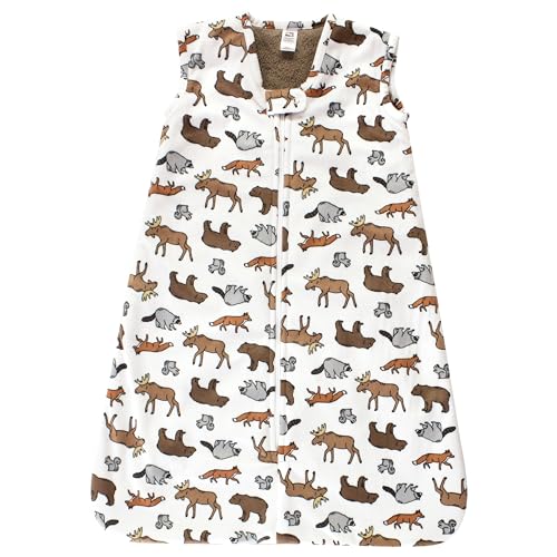 Hudson Baby Infant Girls Long Sleeve Plush Faux Fur Sleeping Bag, Wearable Blanket - color: Animal Adventure, size: 0-6 Months