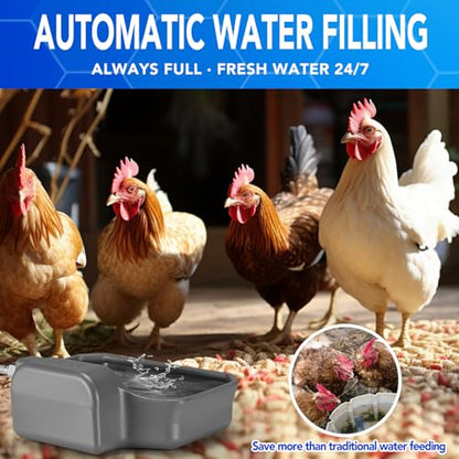 PETTEN Auto Fill Dog Water Bowl, Outdoor 1Gal/3.75L Automatic Dispenser - color: Grey