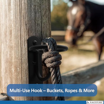 NACETURE Heavy Duty Horse Stall Bucket Hooks, 6 Pack
