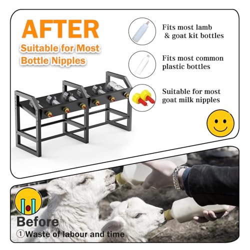 6 Feeding Ports Portable Bottle Rack, Lamb Bottle Holder