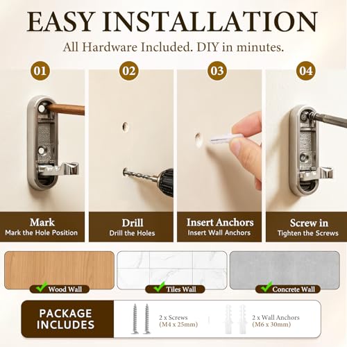 Foldable Wall Hooks, 2 Pack Silver Heavy Duty Coat Hooks, Screw Mounted - color: Silver, size: 2 Pack