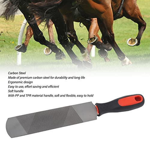 8 Inch Farrier Rasp File with Rubber Handle, Mini Horseshoe File Carbon Steel Farrier File Tool for Horses, Pig Hoof File, Goat Rasp,