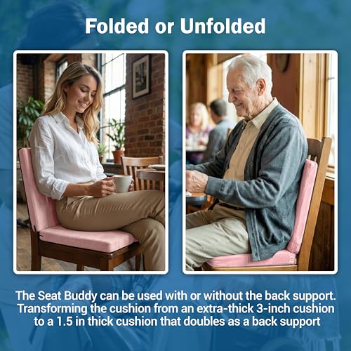 Skil-Care Seat Buddy Cushion, Foldable, 16x16, Pink Cozy Cloth, 914353 - color: Pink